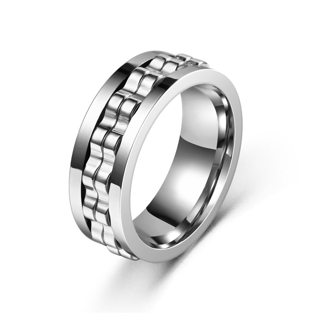 Rotating Flower Spinner Ring – Stainless Steel Anxiety Relief Fidget Ring