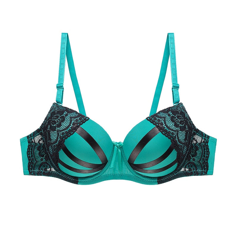 Julexy Women's Push-Up Lace Bra – Underwire Padded Bralette with B & C Cup Support