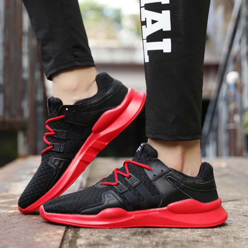 Men's Breathable Running Shoes – Lightweight Lace-Up Athletic Walking Sneakers