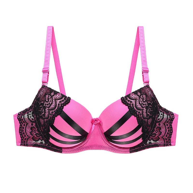 Julexy Women's Push-Up Lace Bra – Underwire Padded Bralette with B & C Cup Support