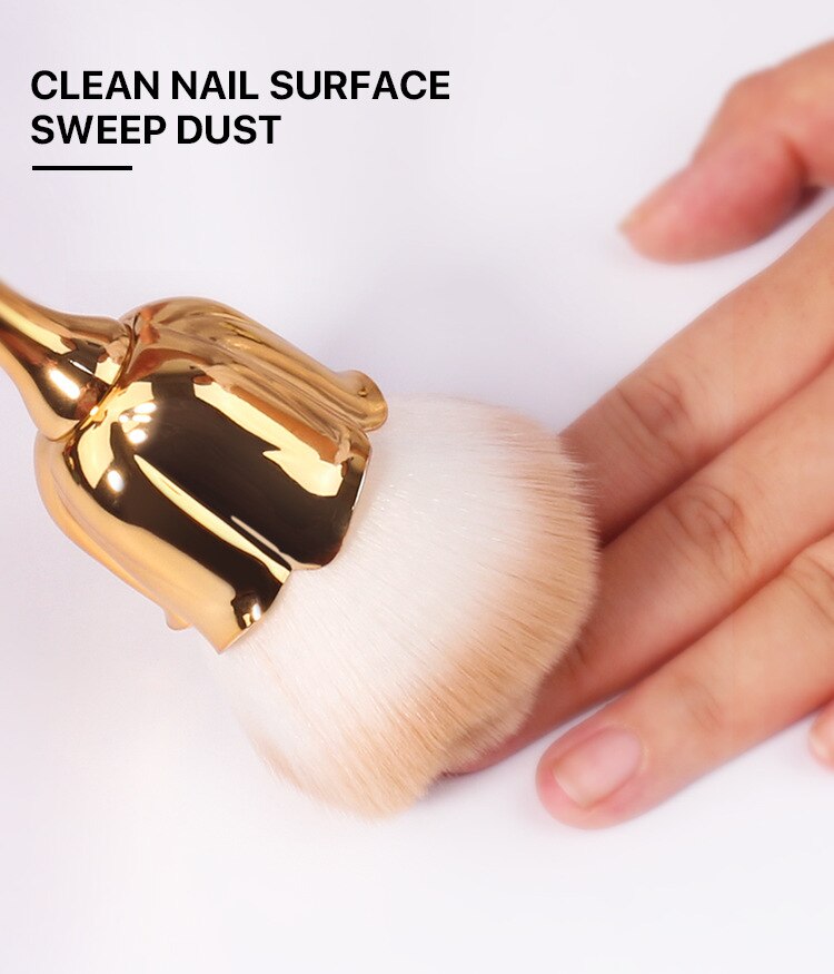Rose Flower Nail Dust Brush – Soft Gel Polish Cleaning Brush for Nail Art & Manicures