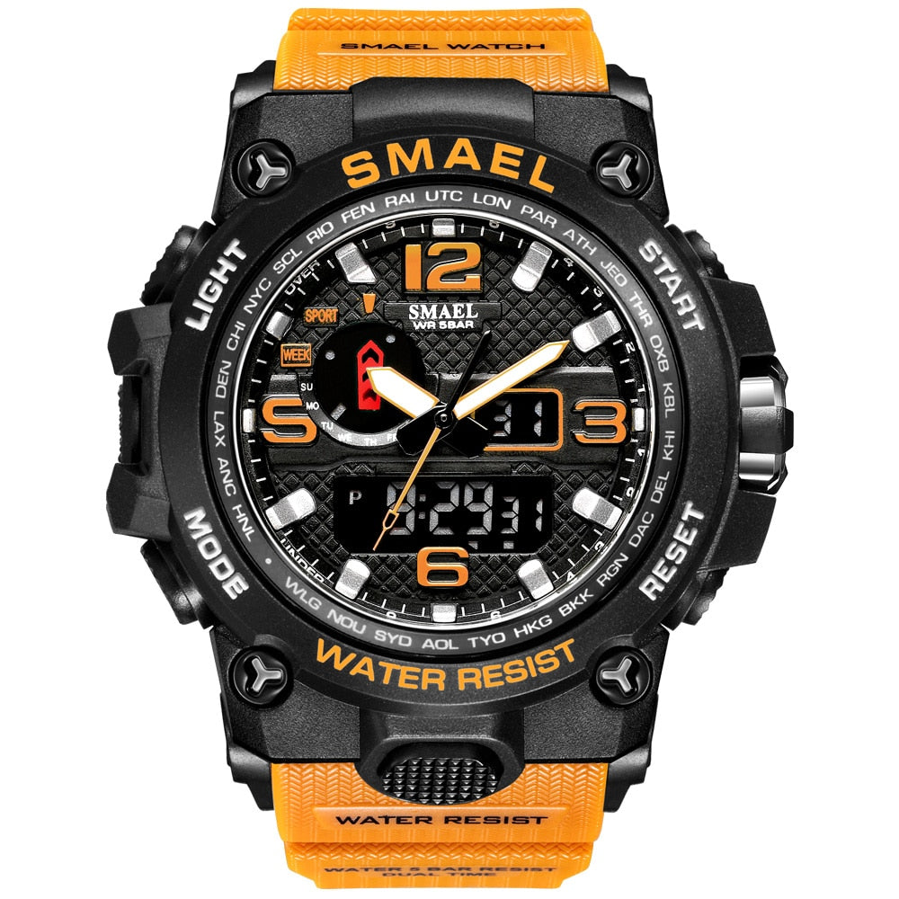 Men's Military Sport Watch – 50M Waterproof LED Digital & Analog Quartz Watch