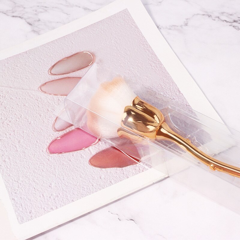 Rose Flower Nail Dust Brush – Soft Gel Polish Cleaning Brush for Nail Art & Manicures