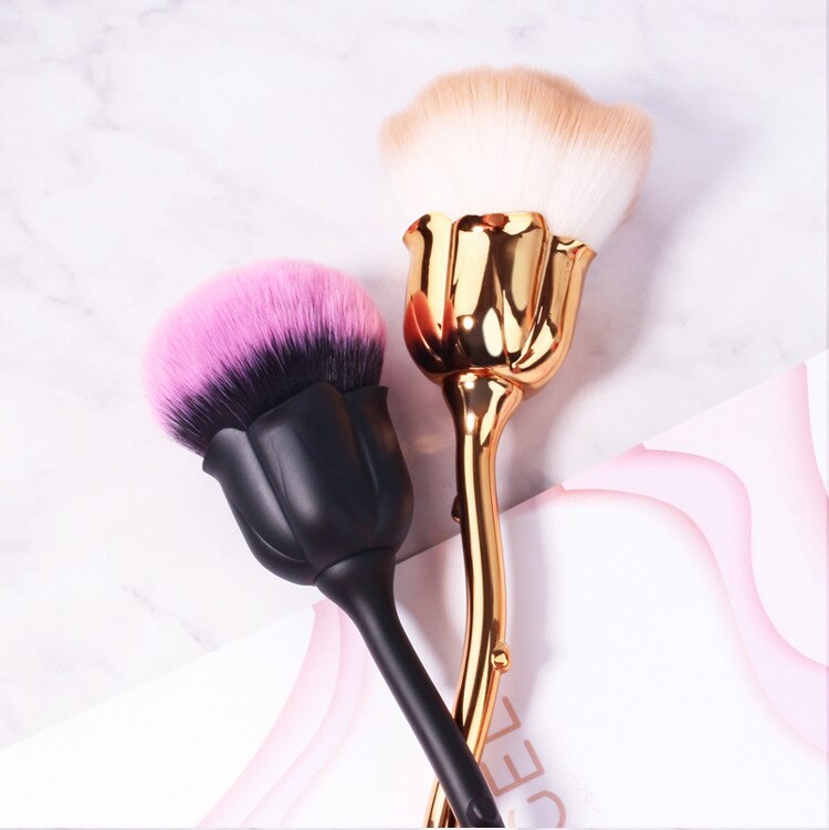 Rose Flower Nail Dust Brush – Soft Gel Polish Cleaning Brush for Nail Art & Manicures