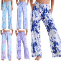 Women's Printed Wide Leg Pants – Casual Lace-Up Drawstring Beach Trousers