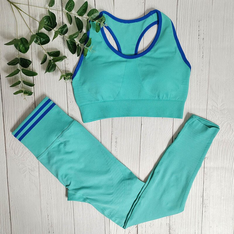 Women's Seamless 2-Piece Yoga Set – Sports Bra & High-Waist Leggings Gym Outfit