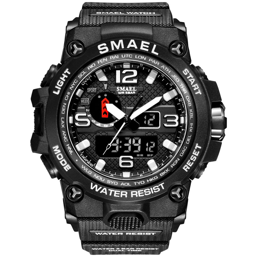 Men's Military Sport Watch – 50M Waterproof LED Digital & Analog Quartz Watch