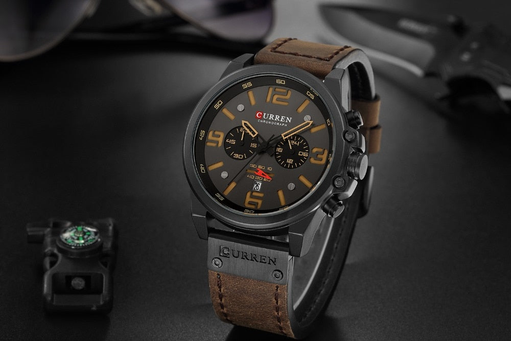 CURREN Men's Luxury Chronograph Watch – Waterproof Quartz Stainless Steel Sport Wristwatch