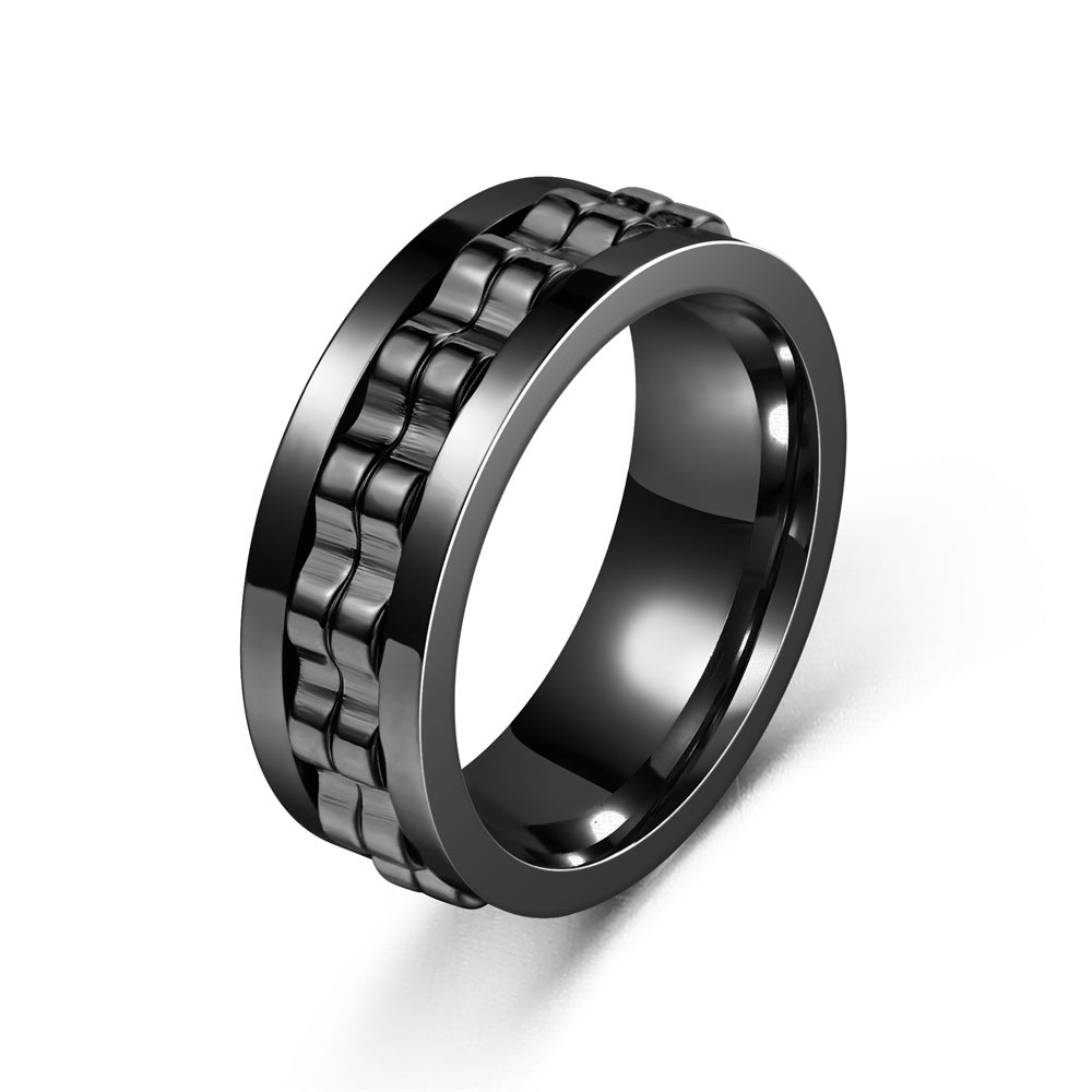 Rotating Flower Spinner Ring – Stainless Steel Anxiety Relief Fidget Ring