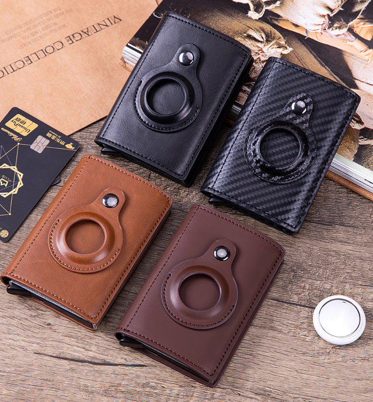 AirTag Card Holder Wallet – Slim PU Leather RFID Card Wallet for Men & Women