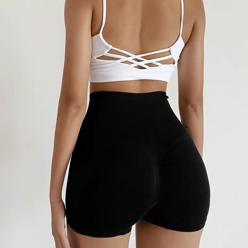 Women's High-Waist Seamless Scrunch Yoga Shorts – Moisture-Wicking Fitness & Running Shorts