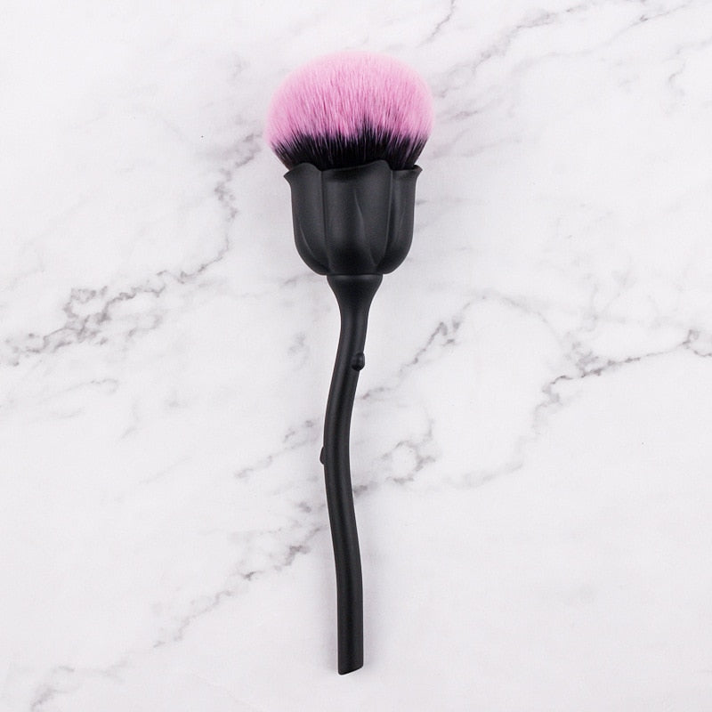 Rose Flower Nail Dust Brush – Soft Gel Polish Cleaning Brush for Nail Art & Manicures