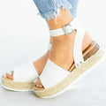 Women's Leopard Wedge Sandals – Buckle Strap Platform Summer Casual Shoes