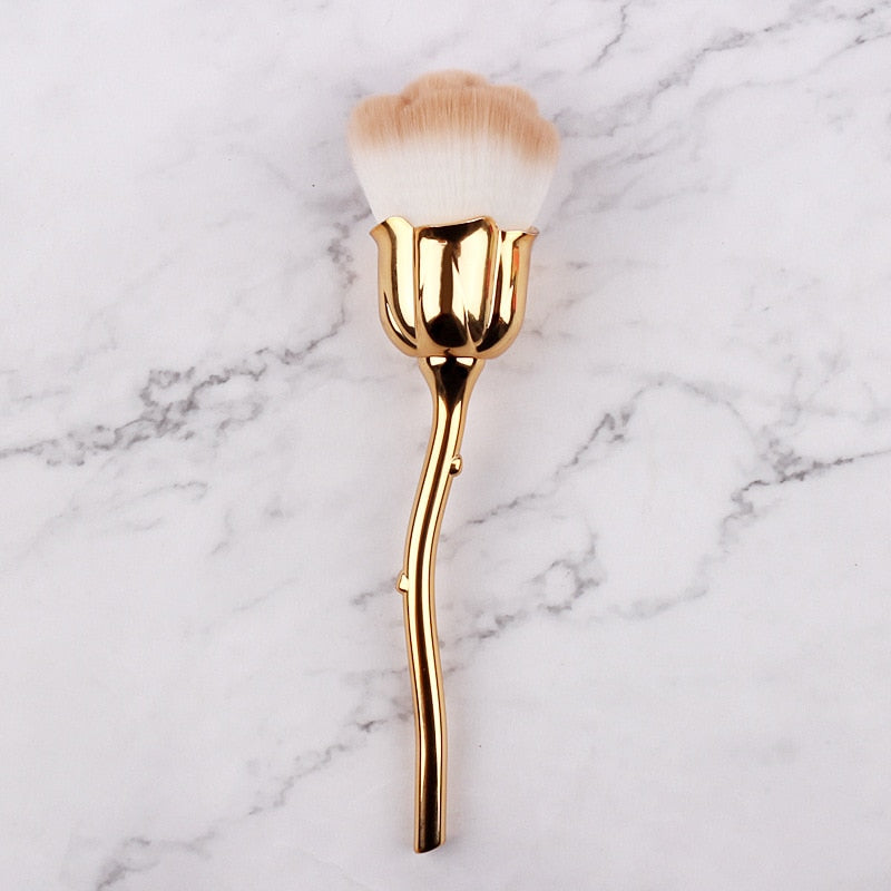 Rose Flower Nail Dust Brush – Soft Gel Polish Cleaning Brush for Nail Art & Manicures