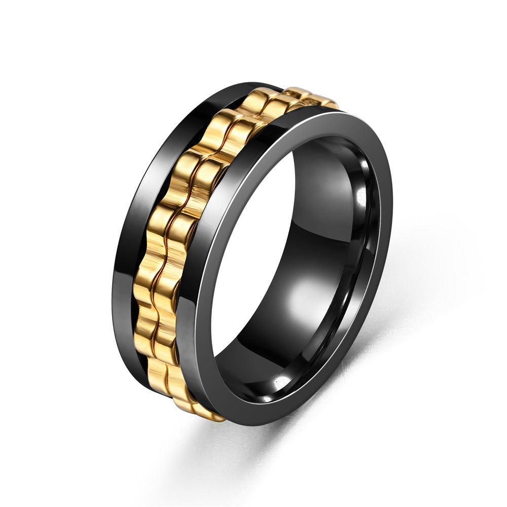 Rotating Flower Spinner Ring – Stainless Steel Anxiety Relief Fidget Ring
