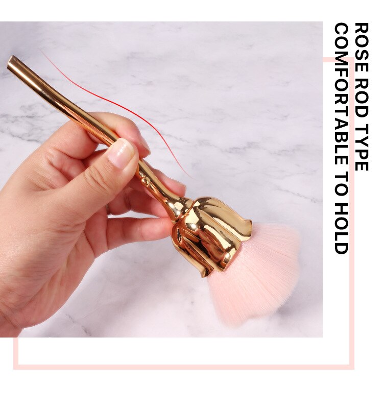 Rose Flower Nail Dust Brush – Soft Gel Polish Cleaning Brush for Nail Art & Manicures