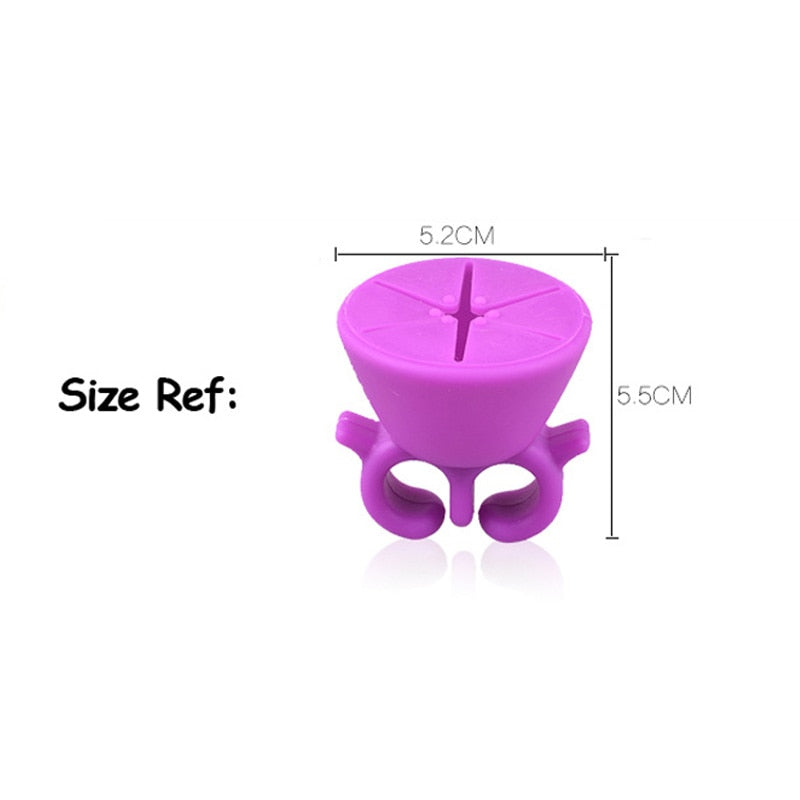 Silicone Nail Polish Ring Holder – Flexible Wearable Gel Polish Bottle Stand for Nail Art