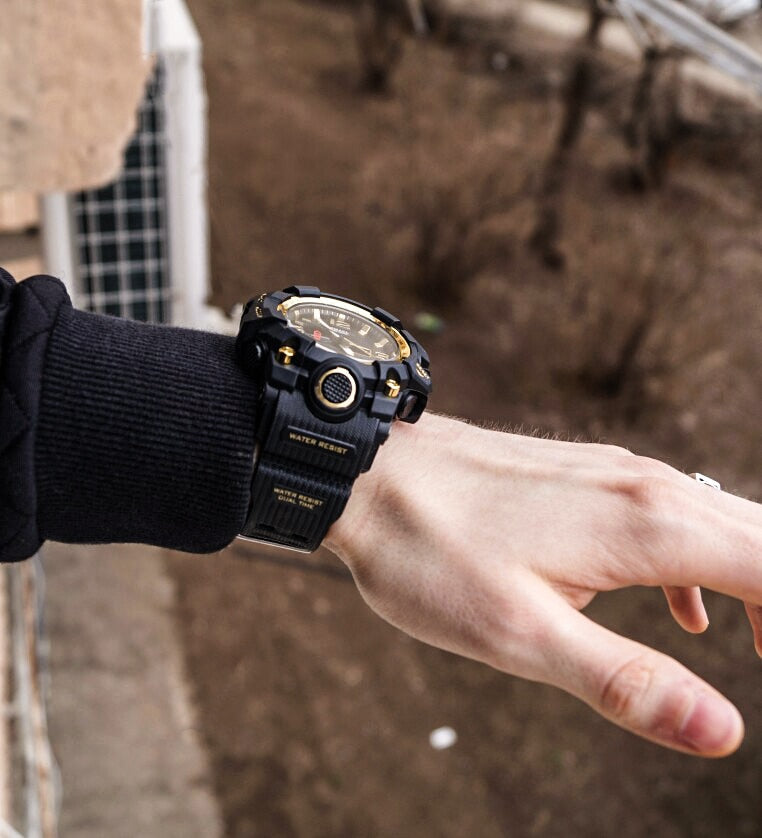 Men's Military Sport Watch – 50M Waterproof LED Digital & Analog Quartz Watch