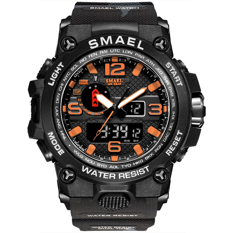 Men's Military Sport Watch – 50M Waterproof LED Digital & Analog Quartz Watch