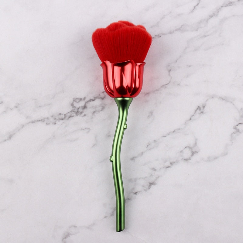 Rose Flower Nail Dust Brush – Soft Gel Polish Cleaning Brush for Nail Art & Manicures