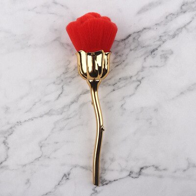 Rose Flower Nail Dust Brush – Soft Gel Polish Cleaning Brush for Nail Art & Manicures
