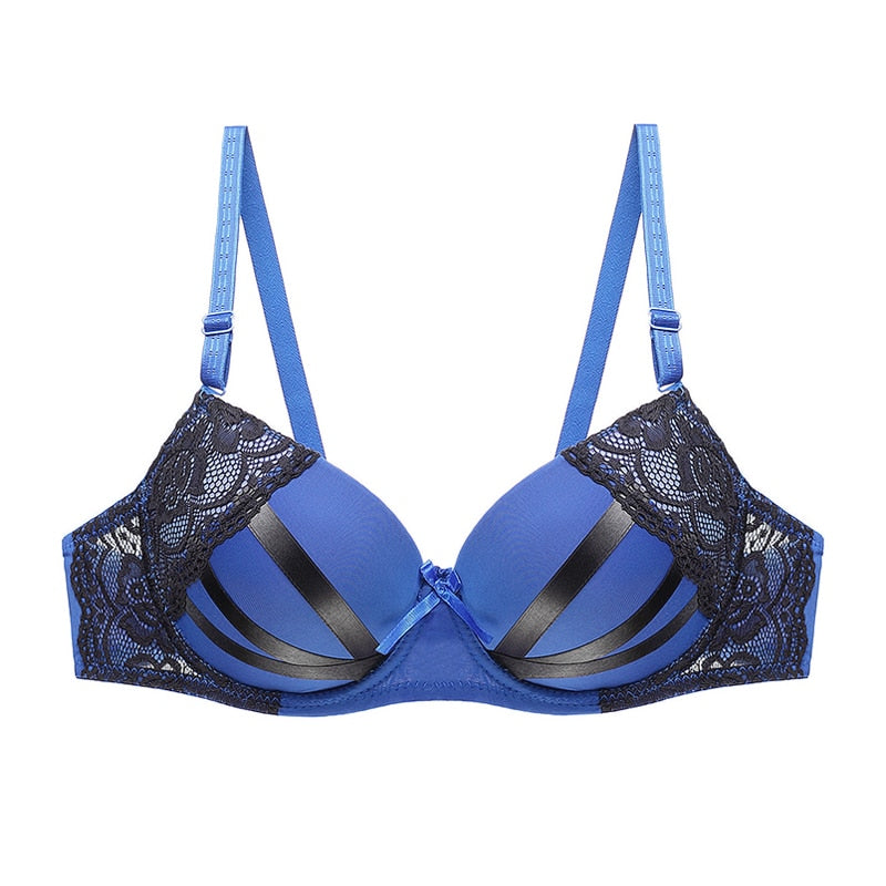 Julexy Women's Push-Up Lace Bra – Underwire Padded Bralette with B & C Cup Support