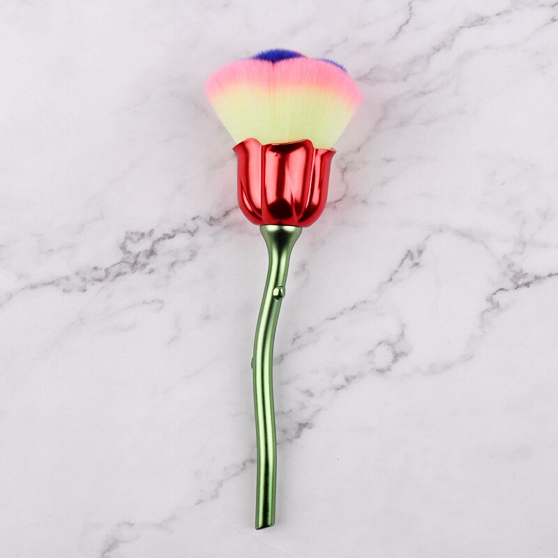 Rose Flower Nail Dust Brush – Soft Gel Polish Cleaning Brush for Nail Art & Manicures
