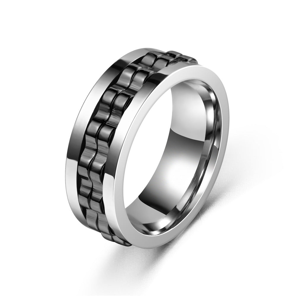 Rotating Flower Spinner Ring – Stainless Steel Anxiety Relief Fidget Ring