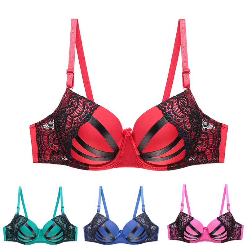 Julexy Women's Push-Up Lace Bra – Underwire Padded Bralette with B & C Cup Support