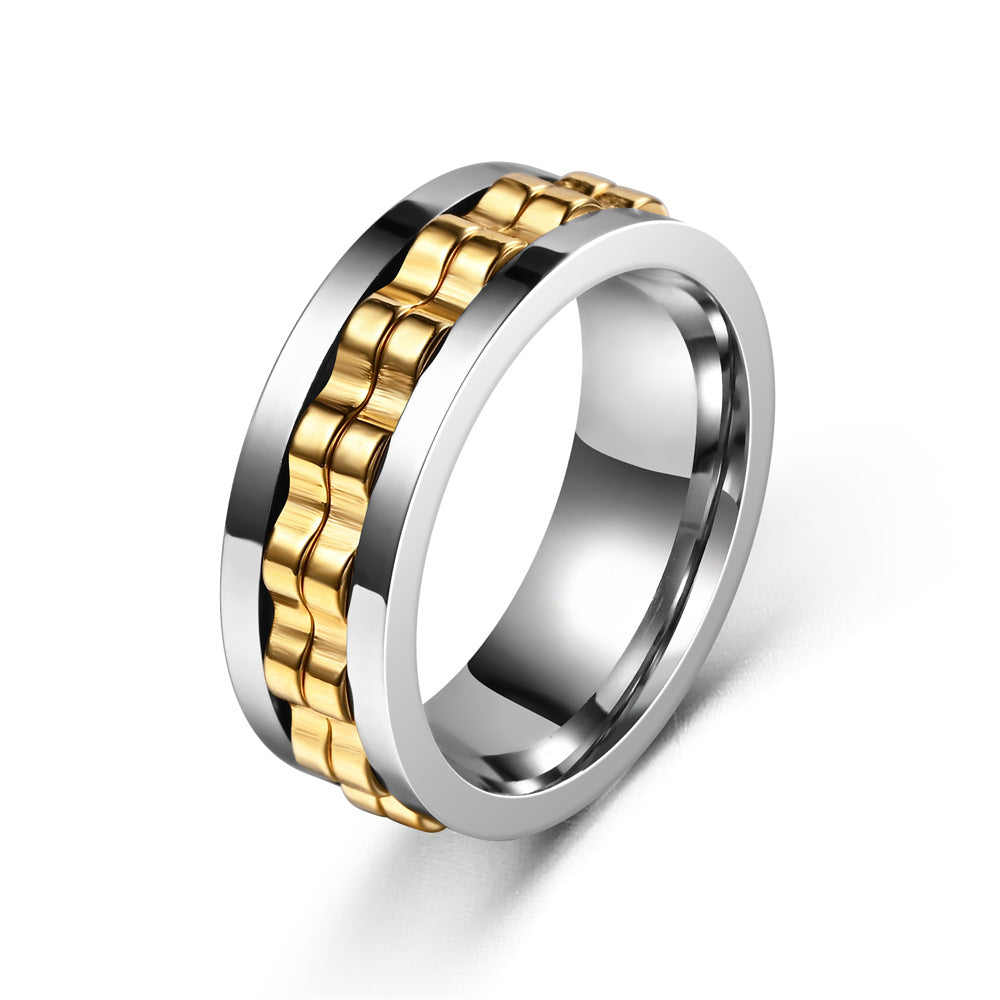 Rotating Flower Spinner Ring – Stainless Steel Anxiety Relief Fidget Ring