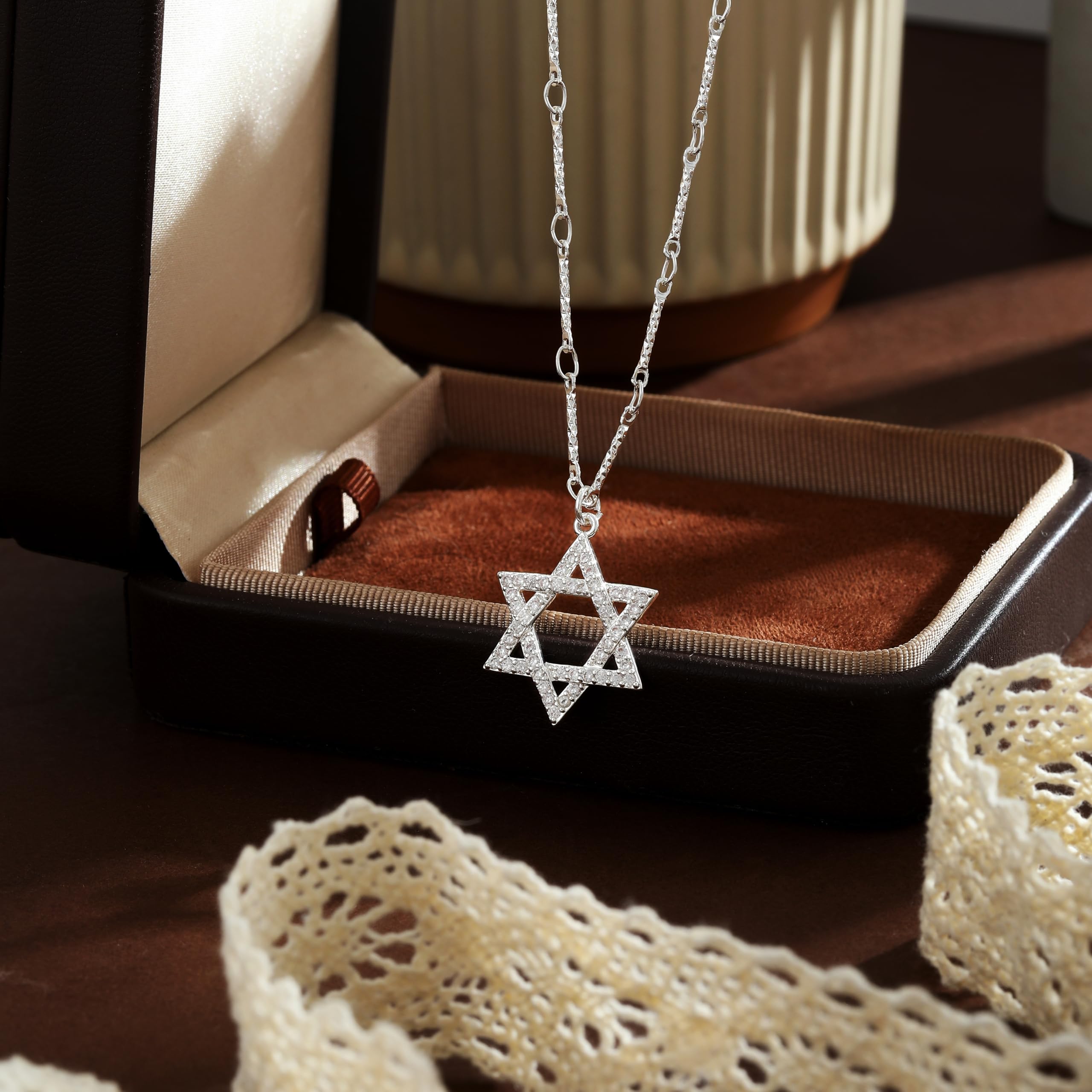 14K Gold Plated Layered Necklace Set – Dainty CZ Pendant Stackable Chain Necklace