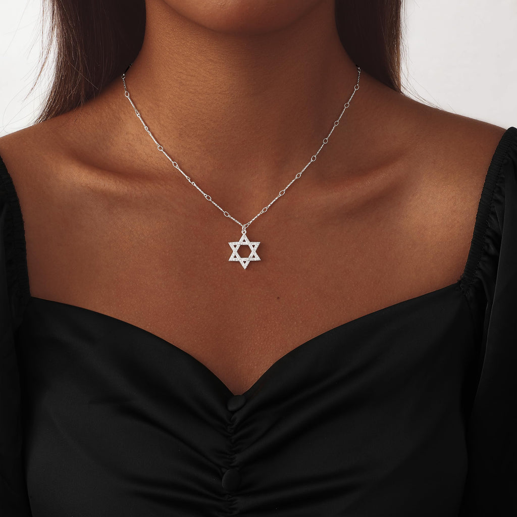 14K Gold Plated Layered Necklace Set – Dainty CZ Pendant Stackable Chain Necklace