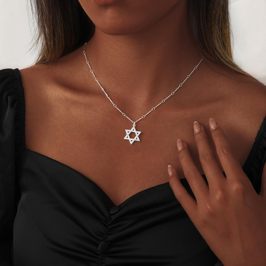 14K Gold Plated Layered Necklace Set – Dainty CZ Pendant Stackable Chain Necklace