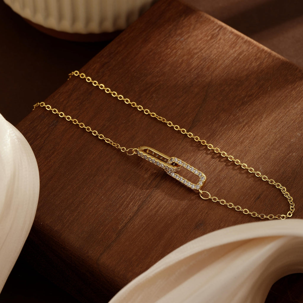14K Gold Plated Layered Necklace Set – Dainty CZ Pendant Stackable Chain Necklace