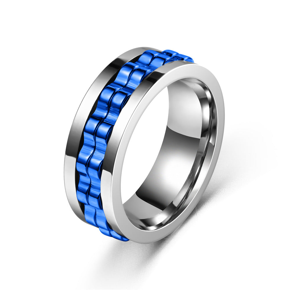 Rotating Flower Spinner Ring – Stainless Steel Anxiety Relief Fidget Ring