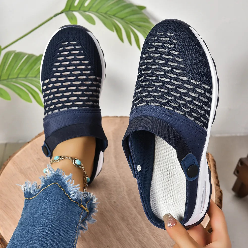 Women's Breathable Mesh Sneakers – Lightweight Round Toe Casual Walking Shoes