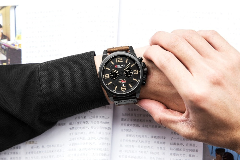 CURREN Men's Luxury Chronograph Watch – Waterproof Quartz Stainless Steel Sport Wristwatch