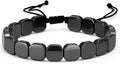 Men's Black Onyx & Hematite Beaded Bracelet – Adjustable Braided Natural Stone Bracelet