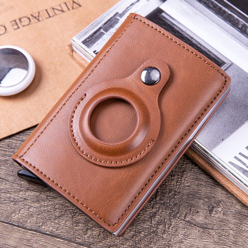 AirTag Card Holder Wallet – Slim PU Leather RFID Card Wallet for Men & Women