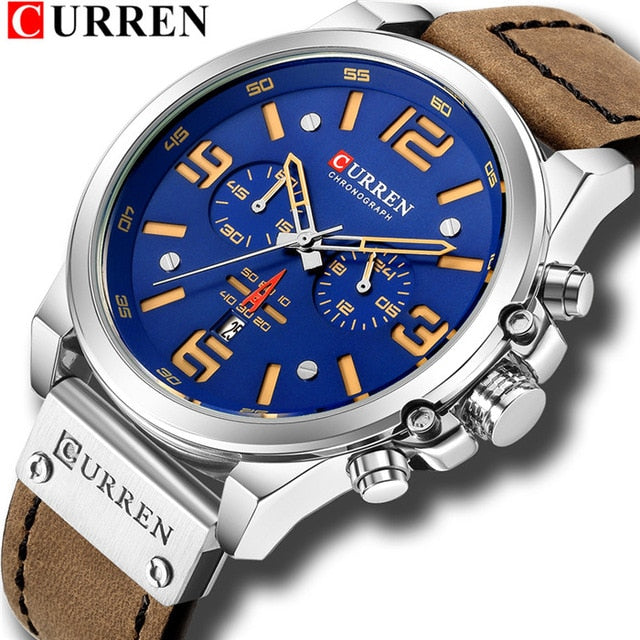 CURREN Men's Luxury Chronograph Watch – Waterproof Quartz Stainless Steel Sport Wristwatch