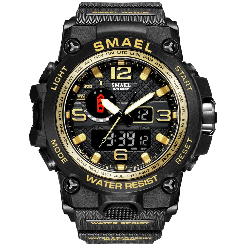 Men's Military Sport Watch – 50M Waterproof LED Digital & Analog Quartz Watch