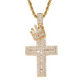 Crown Cross Pendant Necklace – Gold & Silver Necklace