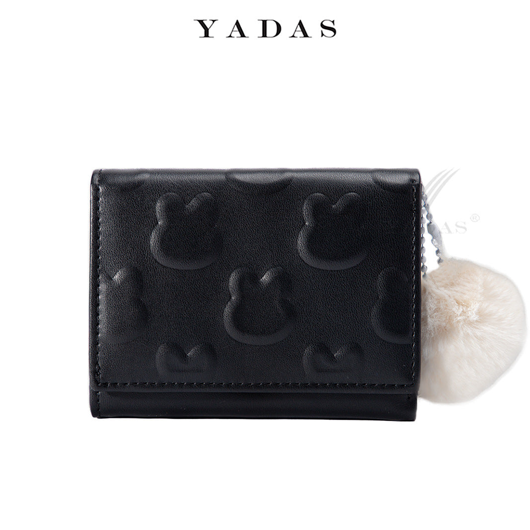 Women's Rabbit Embossed PU Leather Wallet – Compact Zip Coin Purse & Card Holder