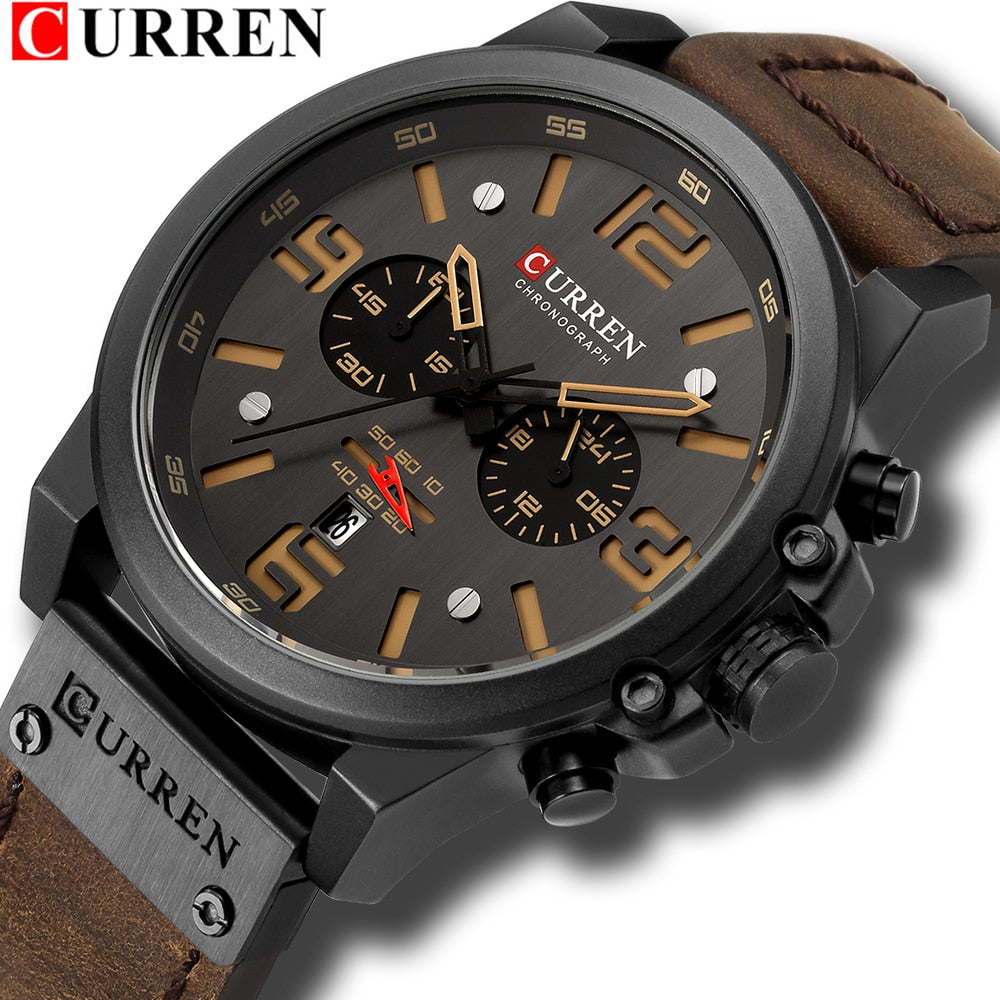 CURREN Men's Luxury Chronograph Watch – Waterproof Quartz Stainless Steel Sport Wristwatch