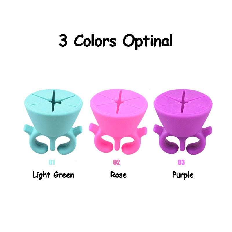 Silicone Nail Polish Ring Holder – Flexible Wearable Gel Polish Bottle Stand for Nail Art