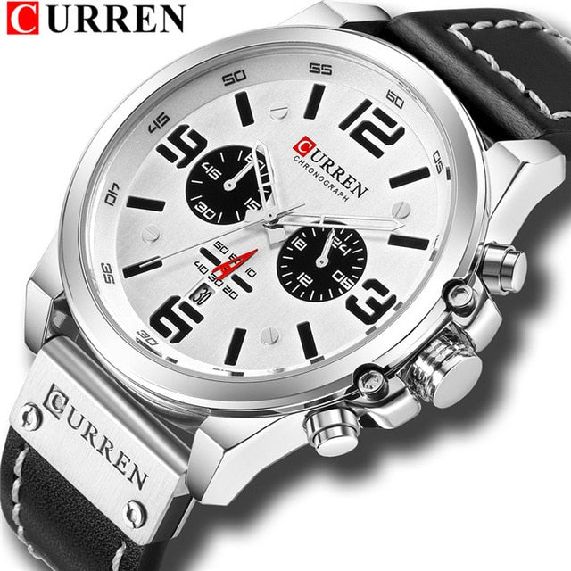 CURREN Men's Luxury Chronograph Watch – Waterproof Quartz Stainless Steel Sport Wristwatch