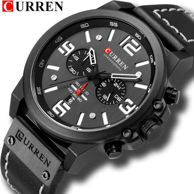 CURREN Men's Luxury Chronograph Watch – Waterproof Quartz Stainless Steel Sport Wristwatch