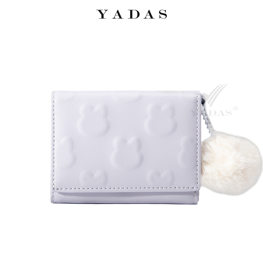 Women's Rabbit Embossed PU Leather Wallet – Compact Zip Coin Purse & Card Holder