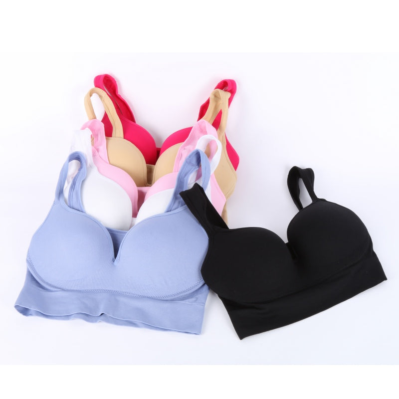 Women's Seamless Racerback Sports Bra – Wireless Padded Full Coverage Yoga & Fitness Bra
