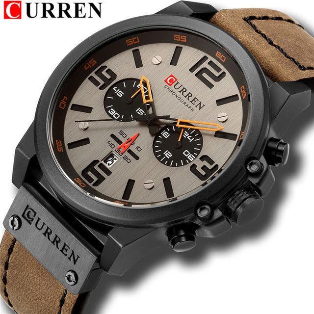 CURREN Men's Luxury Chronograph Watch – Waterproof Quartz Stainless Steel Sport Wristwatch